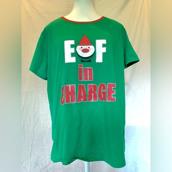 George Tops - George Cotton Funny Christmas Graphic T-Shirt Green XL